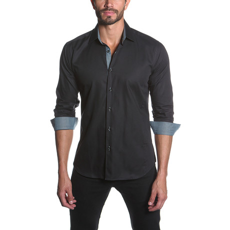 Jared Lang // EEE Button-Up // Black (S)