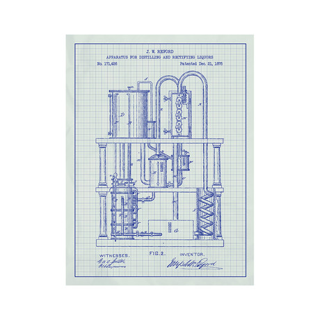 Apparatus for Distilling and Rectifying Liquors #2 (11" x 17" // White Grid)