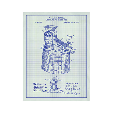 Apparatus for Making Wine (11" x 17" // White Grid)