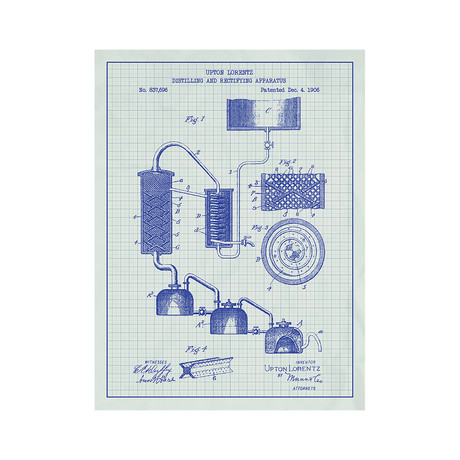 Distilling and Rectifying Apparatus // Lorentz (11" x 17" // White Grid)