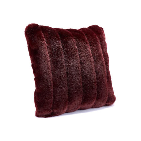 Signature Faux Fur Pillow // Burgundy Mink
