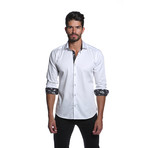 THOMAS Button-Up // White + Black Starship (S)