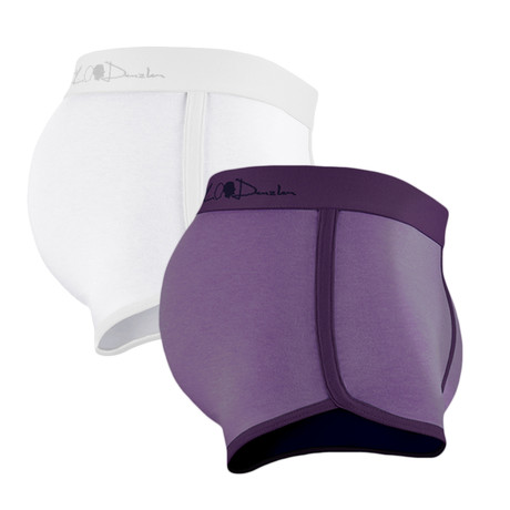 Boxer Briefs // White + Royal Purple // Pack of 2 (S)