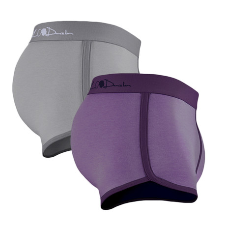 Boxer Briefs // Purple + Silver Grey // Pack of 2 (S)