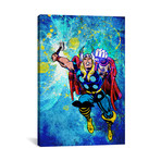 Marvel Comics Thor in Air Painted Grunge (18"W x 26"H x 0.75"D)