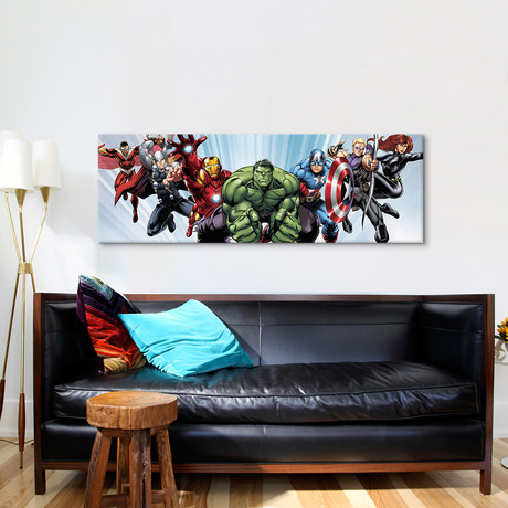 Avenger Heroes Flying Panoramic (36"W x 12"H x 0.75"D)