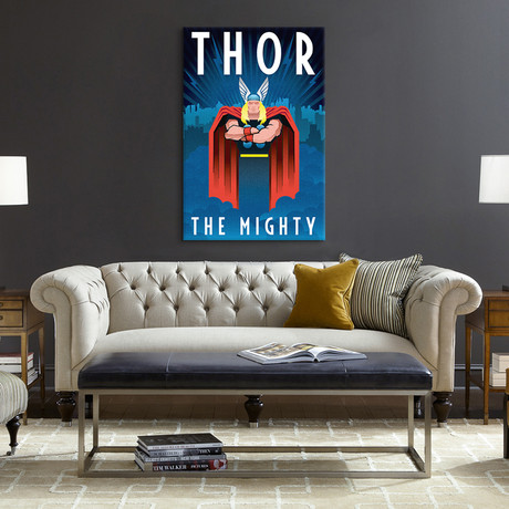 Thor The Mighty Minimalistic Poster (18"W x 26"H x 0.75"D)