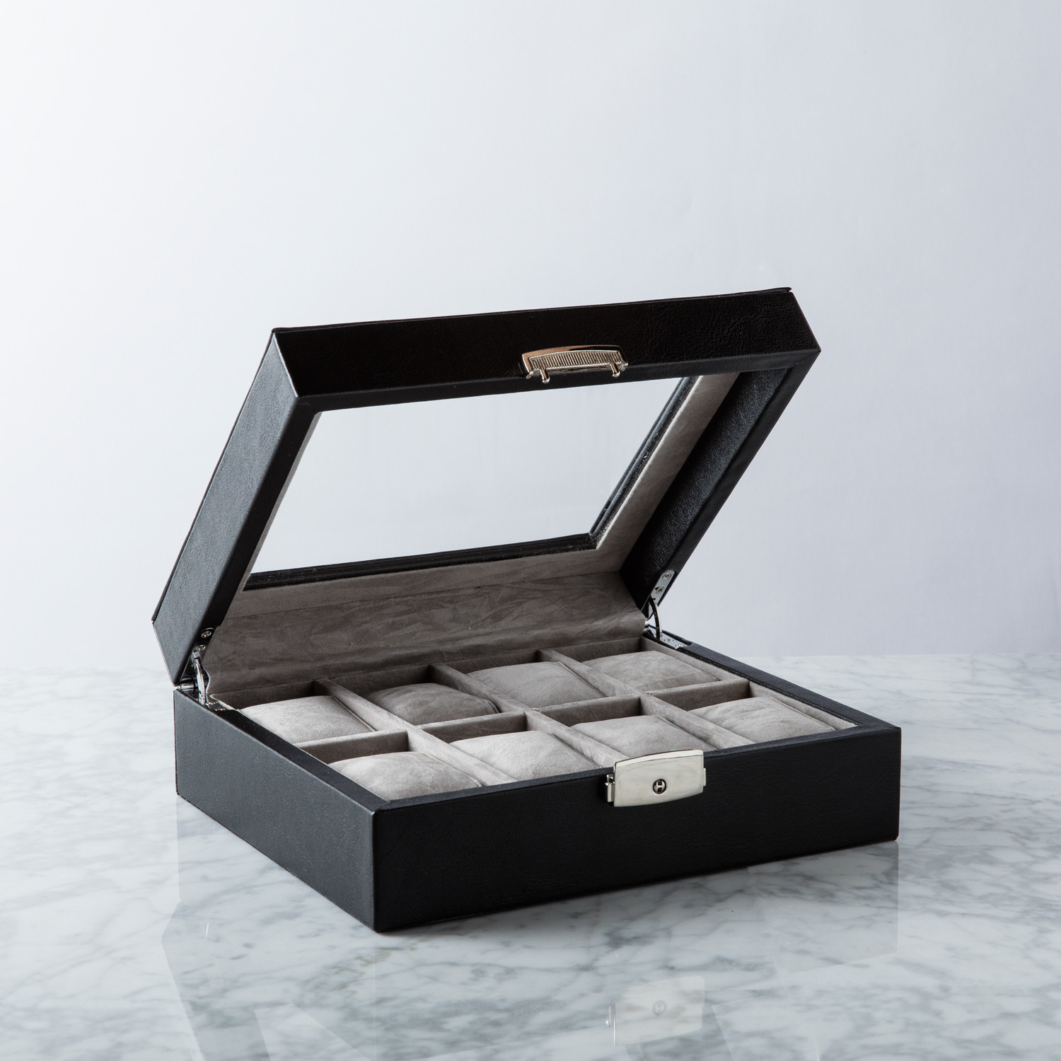 8 Slot Watch Box // Black Leather - Wilouby - Touch of Modern