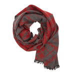 Grey + Red Diamonds Scarf