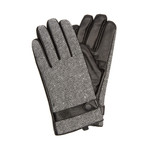Houndstooth Leather Glove // Grey (Medium)