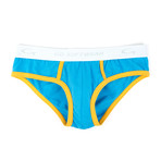 California Classic Lo-Rise Brief // Turquoise + Yellow (L)