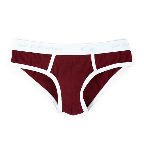 California Classic Lo-Rise Brief // Burgundy + White (S)
