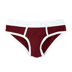 California Classic Lo-Rise Brief // Burgundy + White (S)