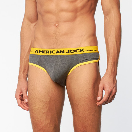 AJ Fit Athletic Brief // Charcoal + Lemon (S)
