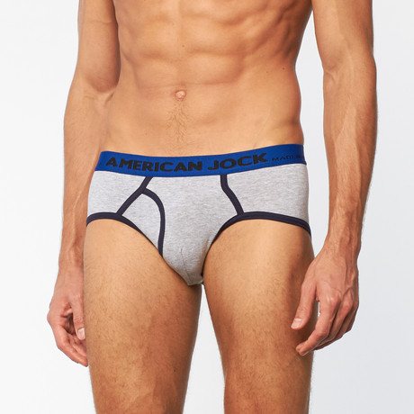 AJ Brief // Heather Grey + Navy (S)