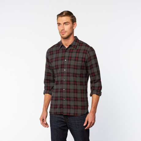 Slim French Seam Button-Up Shirt // Lumberjack Plaid (S)