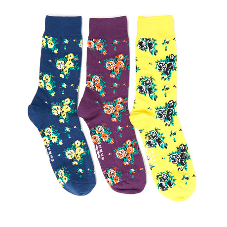 Floral Squeeze Sock Pack // Pack Of 3