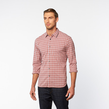 Slim French Seam Button-Up Shirt // Faded Sunset Check (S)