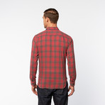 Slim French Seam Button-Up Shirt // Faded Red Plaid (S)