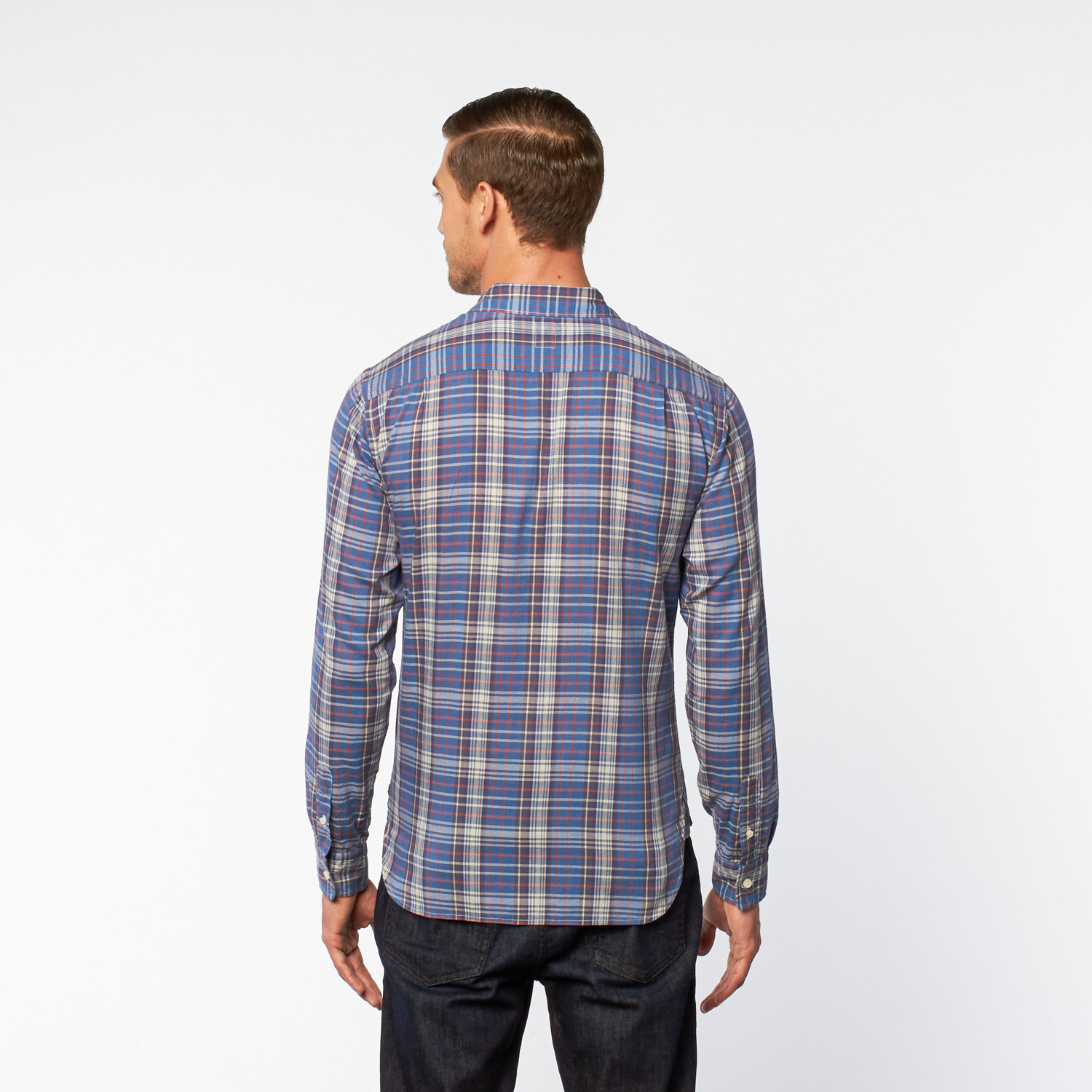 Slim French Seam ButtonUp Shirt // Heritage Blue Plaid (S) KATO