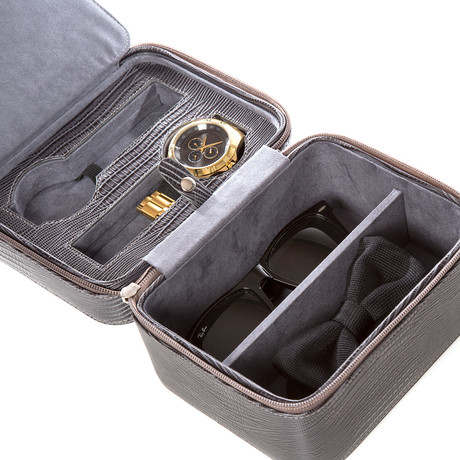 The Elite Watch + Sunglasses Box (Grey Lizard)