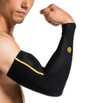 Essentials Compression Arm Sleeves // Black + Yellow (M)