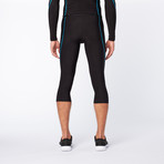 Snow Thermal Compression 3/4 Tights // Black + Blue (S)