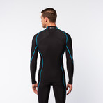 Snow Thermal Long-Sleeve Compression Top // Black + Blue (L)