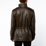 Leather Field Jacket // Brown (L)