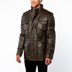 Leather Field Jacket // Brown (L)
