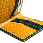 Alligator Wallet // Dark Green (Yellow)