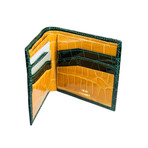 Alligator Wallet // Dark Green (Yellow)