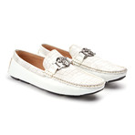 Cougar Buckle Croc Loafer // White (US: 9)