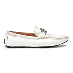 Cougar Buckle Croc Loafer // White (US: 9)