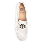 Cougar Buckle Croc Loafer // White (US: 8.5)