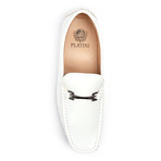 Metal Buckle Loafer // White (US: 6.5)