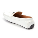 Metal Buckle Loafer // White (US: 6.5)