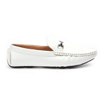 Metal Buckle Loafer // White (US: 6.5)