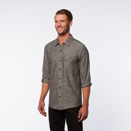Winded Woven Button-Up // Black (S)