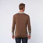 Long-Sleeve Pocket Shirt // Brown + White (2XL)