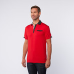 Short-Sleeve Pocket Shirt // Red + Black (L)