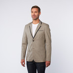 Lapel Trim Blazer // Light Gray (2XL)