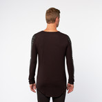 Driver Contrast Leather Long-Sleeve Tee // Black (L)