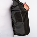 Professional Leather Two-Button Blazer // Black (M / 40)
