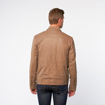 Spy Leather Jacket // Taupe Grey (S)