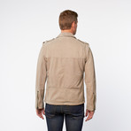 Brigradier Asymmetrical Zip Leather Jacket // Dune (S)