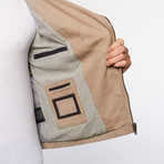 Brigradier Asymmetrical Zip Leather Jacket // Dune (S)