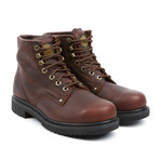 Plain Toe Lace-Up Work Boot // Brown (US: 7)