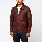 Distressed Multi-Pocket Jacket // Red (L)