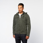 Lightweight Padded Hoodie Jacket // Grey (L)